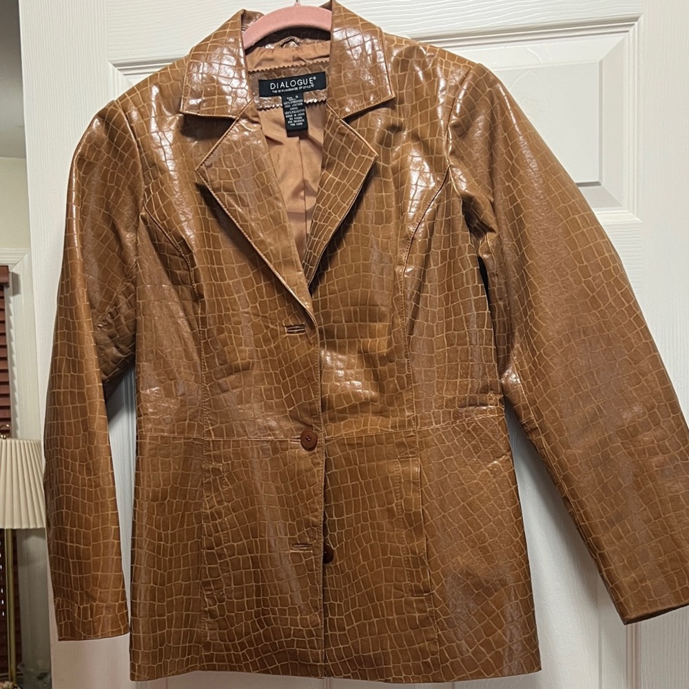 Dialogue Brown Crocodile Pattern Blazer-Worn Once